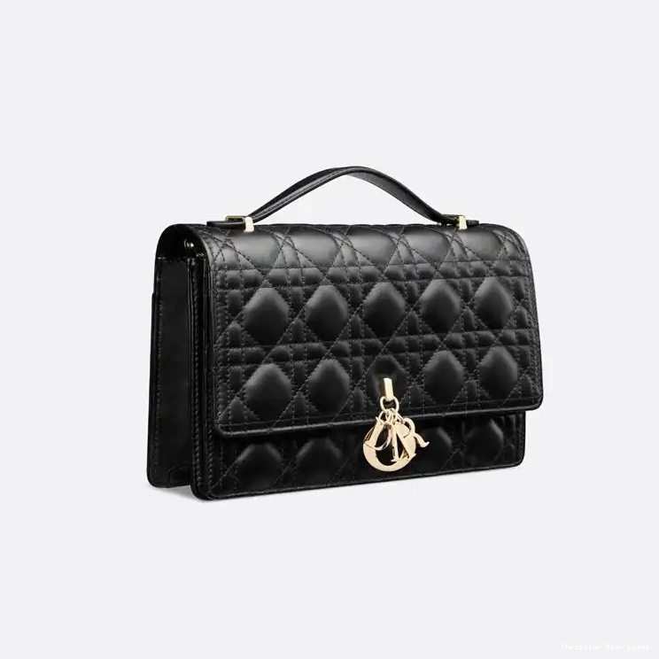 Cheap Top Dior Bag Miss Handle Lambskin Black Cannage Small 0522 Luxury